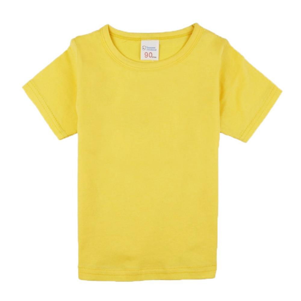 1-14Years Summer Children's Short Sleeve T-shirt Cotton Baby Clothes Boys Girls Blank Infant T-shirt Kids Shirt Solid Tees Tops