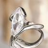 Huitan Women Ring Marquise Shaped CopperColor/Gold Color Wedding Engagement Luxury Accessories Fashion Jewelry Inlaid Shiny CZ