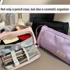 Portable Pencil Case Solid Color Stationery Pouch High Quality Pen Box  School Office Supplies