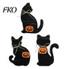 Seasonal Home Decoration 3Pcs Halloween Decoration, Black Cat Ghost Witch Hat Table Decor, Fall Decor Rustic Farmhouse Wooden Centerpieces for Office