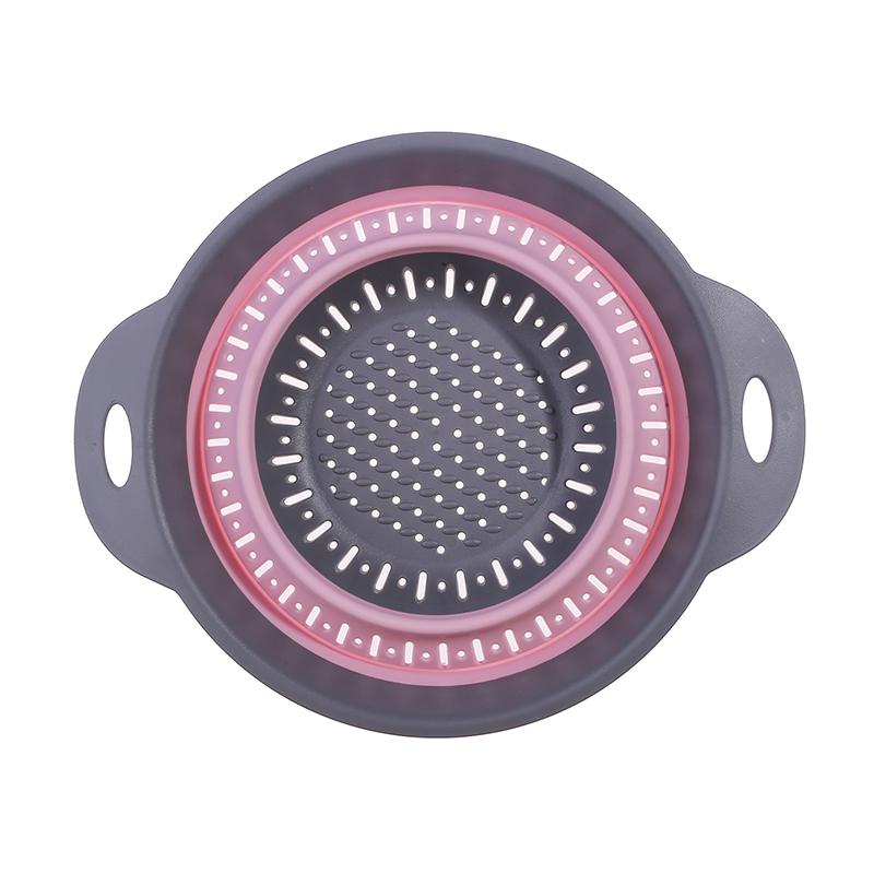 Silicone Kitchen Foldable Storage Basket Collapsible Colander Strainer Fruit Vegetable Drainer Kitchen Draining Filter Organzier