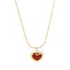 Minimalist French-style heart-shaped titanium steel necklace, non-fading, women's summer niche design, high-end trendy clavicle chain accessory