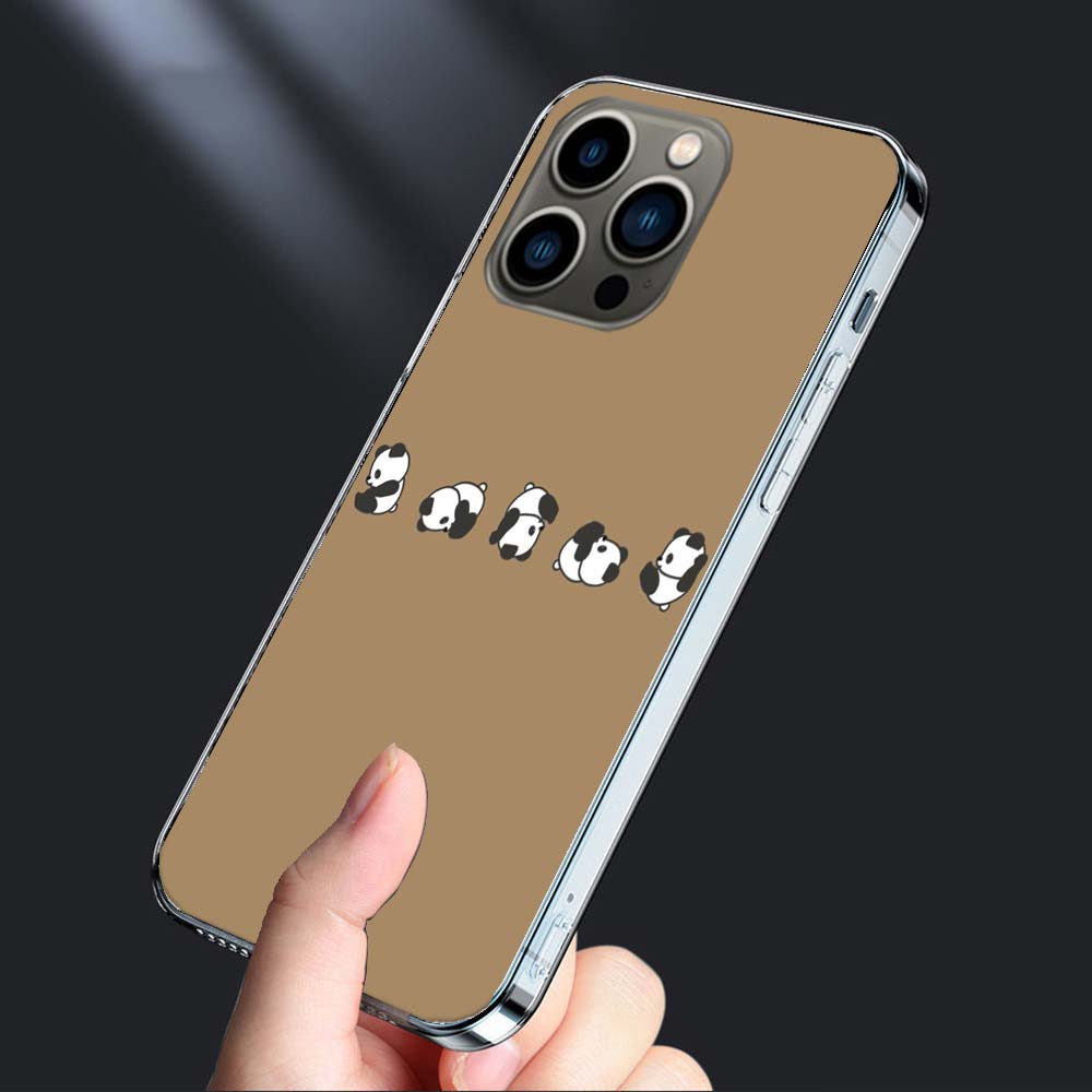 Very Cute Little Panda Phone Case For Iphone 16E 15 Pro 14 Plus 17E 16 17 Pro Max Air 11 12 13 Mini Shockproof Capa Cute Cove