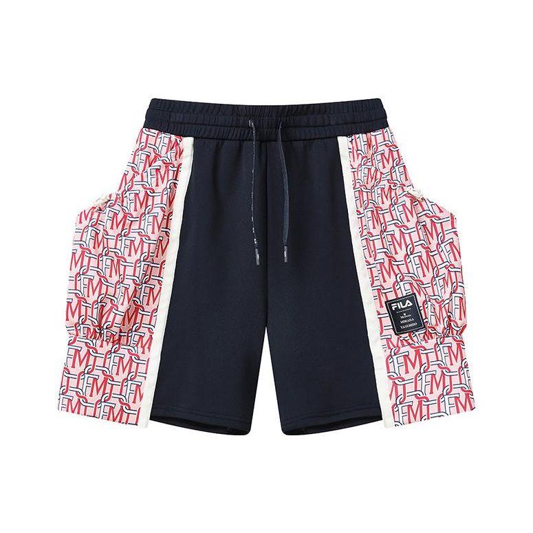 FILA X MIHARA YASUHIRO Цветной Блок Вязаные Шорты на Шнурке Обычные Женские шорты Черный F11W223604F-PK S