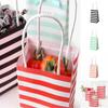 10pcs pink striped tote bag holiday gift packaging snack packaging bag