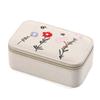 Flower Embroidered Jewelry Storage Box Portable Mini Earrings Necklace Ring Jewelry Box Zipper Flower Jewelry Display Case Gift
