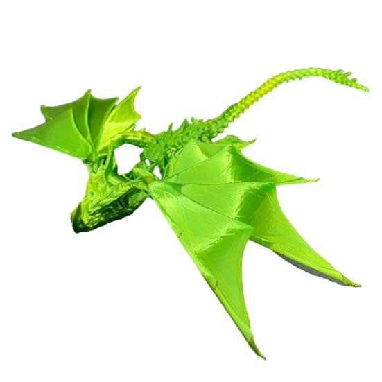 3D Printed Flying Dragon Figurine Movable Joints Winged Dragon Figure Articulated Dragon Model Fidget Toy Desktop Decoration Ornament