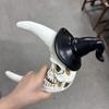 Waterproof Spooky Halloween Skull with Hat Skull Moon Hanging Decoration  Escape Room