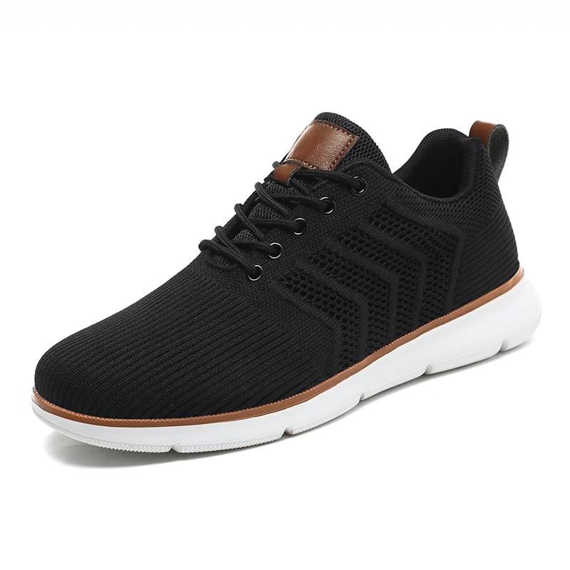 New Knitted Men's Casual Shoes Large Size Mesh Breathable Sneakers Outdoor Lightweight Walking Shoes Comfortable Driving Shoes
