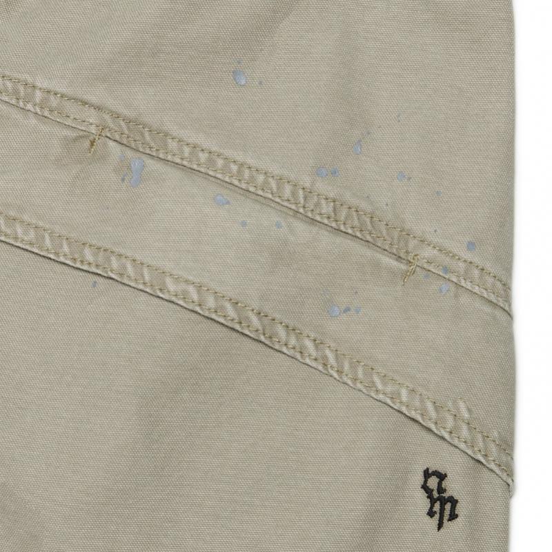 Painted Double Knee Shorts   Washed Beige