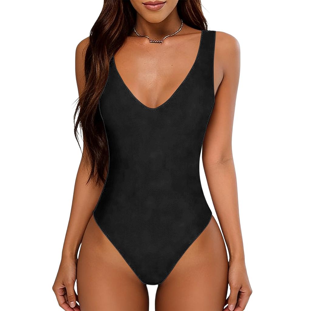 Women's Deep V-neck Sexy Backless Sleeveless Bodysuit