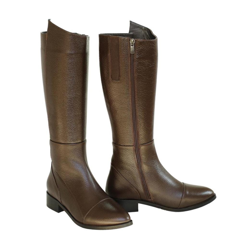 Cizme lungi de iarnă de damă din piele naturală