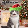 Cat Kitten Puppy Hat Christmas Pet Hat, Plush Dog with Fuzzy Green Trim, Santa Soft Skin Friendly Cap Adjustable Elastic Band for Cats Dogs