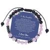 Morse Code 'I Love You' Rose Quartz Bracelet for Mom