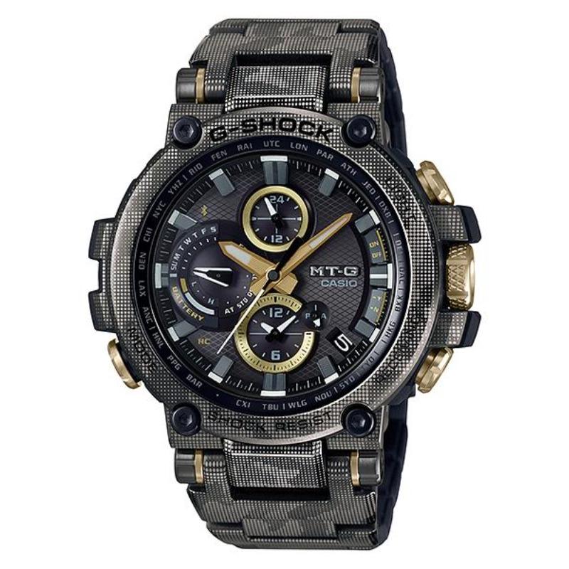 Casio Men s Stainless Steel 200M Water Resistant Quartz Watch MTG-B1000DCM-1A чёрный