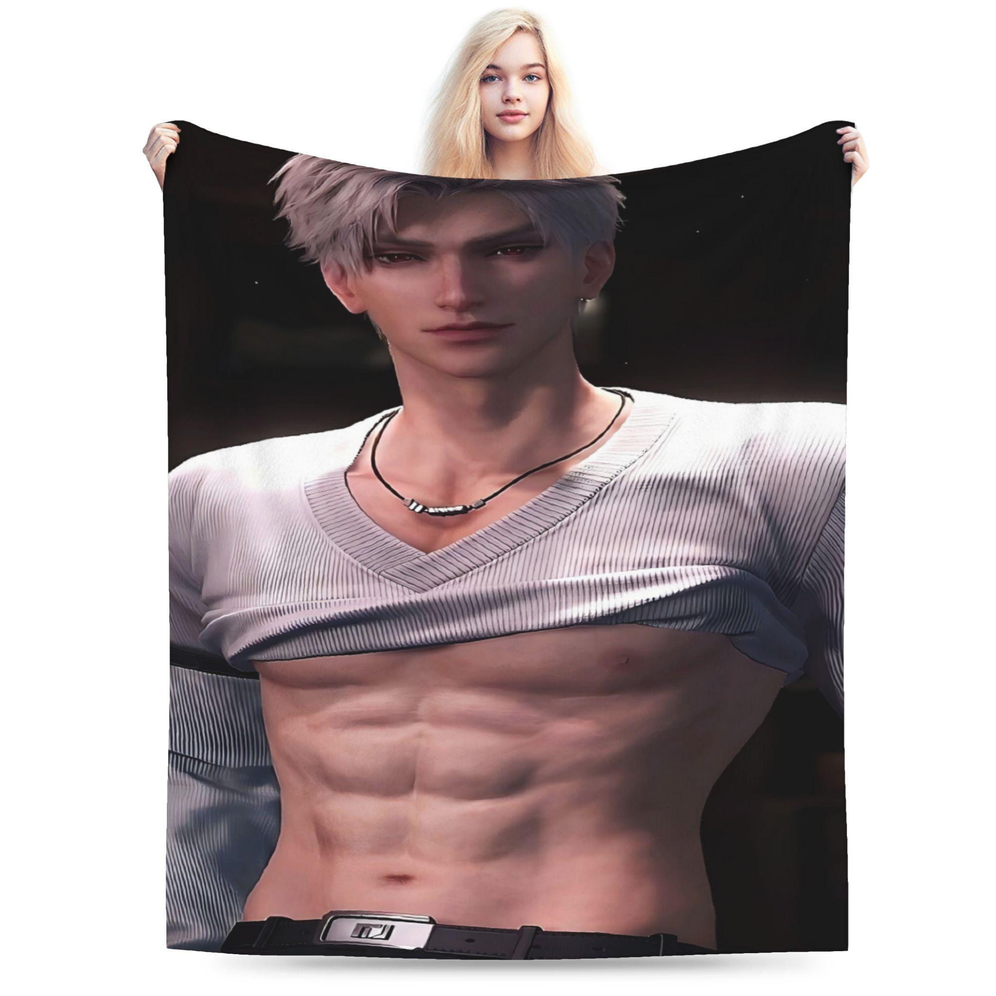 

Retro Japanese anime art Flannel printed blanket suitable for all seasons suitable for living room office sofa and travel 75x100cm (30x40inch)