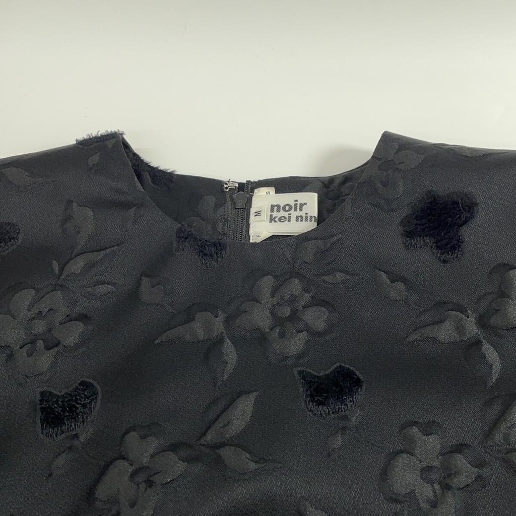 noir kei ninomiya [Excellent Condition] AD2019 3D-O011 Floral Jacquard Tulle Sleeveless Dress dress M blackUsed