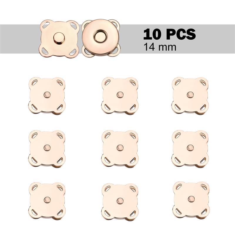 10 Piece/Pack Magnetic Snap Button Metal Plum Blossom Sew On Button Clasps Fasteners For Purses Handbag Clothes DIY Accessorie