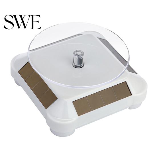 Auto Rotating Turntable Stand Necklace Bracelet Watch Display Solar Showcase