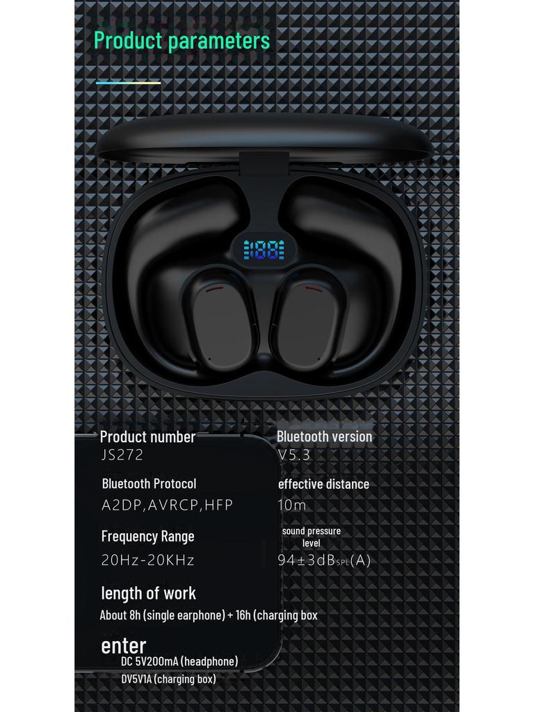 High-Quality Wireless Bone Conduction Ear-Hook Sports Headphones