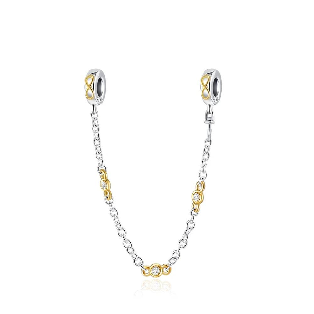 925 Silver Star Moon Crown Pendant DIY Bracelet Spacer Bead Women Jewelry Safety Chain New