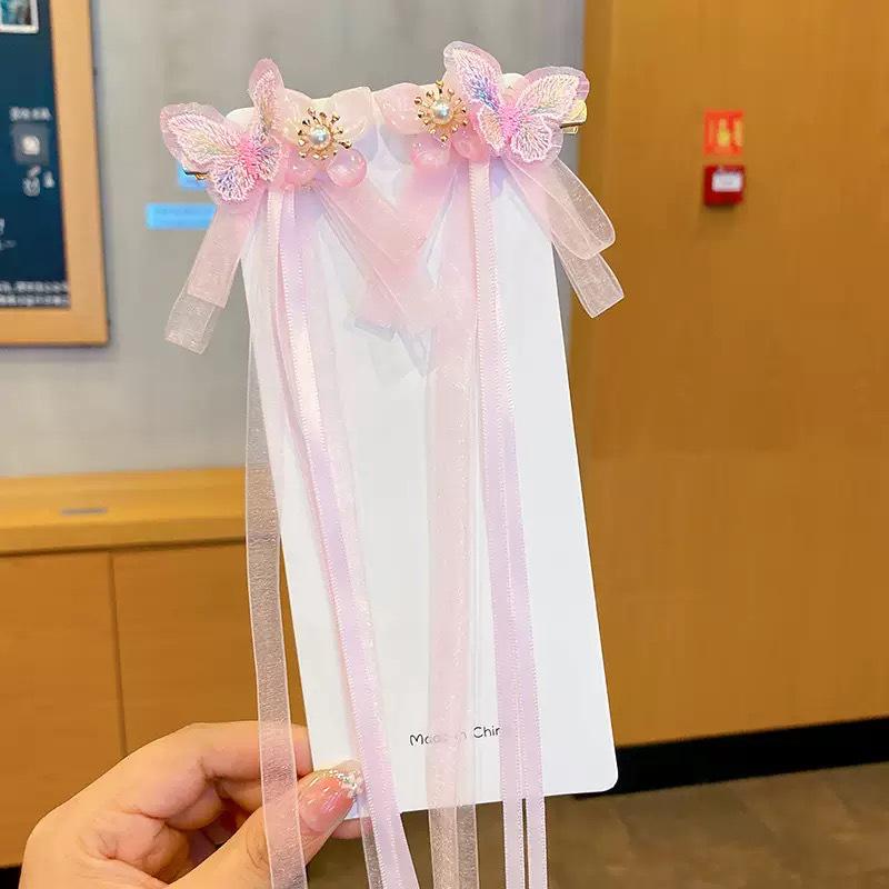 Chinese Style Hanfu Hairpin Set for Girls - Includes Hair Clips, Swaying Tassels, and Butterfly Accessories