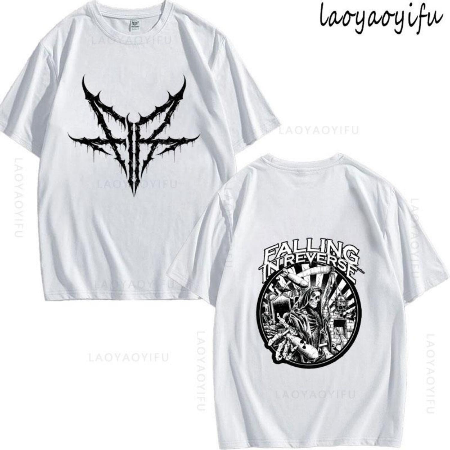 

Leisure Falling In Reverse Rock Band Metal Music Theme 100Cotton Hipster T Shirt Men Womens Tees Shirt Summer Streetwear Tops S