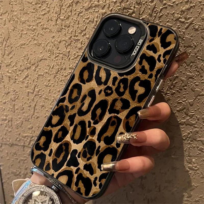 Brown Leopard Anti-drop Armour Phone Case for Samsung A55 5g Case S25 S23 S24 Ultra A34 A15 A35 A54 A53 A13 A16 S22 S21 FE Cover