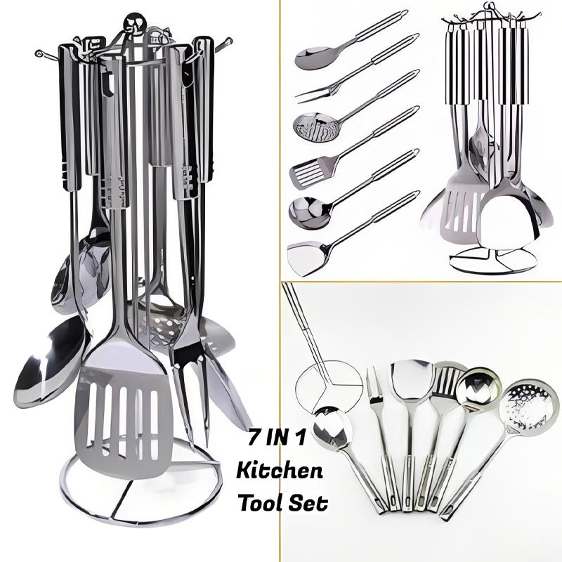 7In1 Stainless Steel Kitchen Utensil Tool Set Kitchenware Utensils & Gadgets