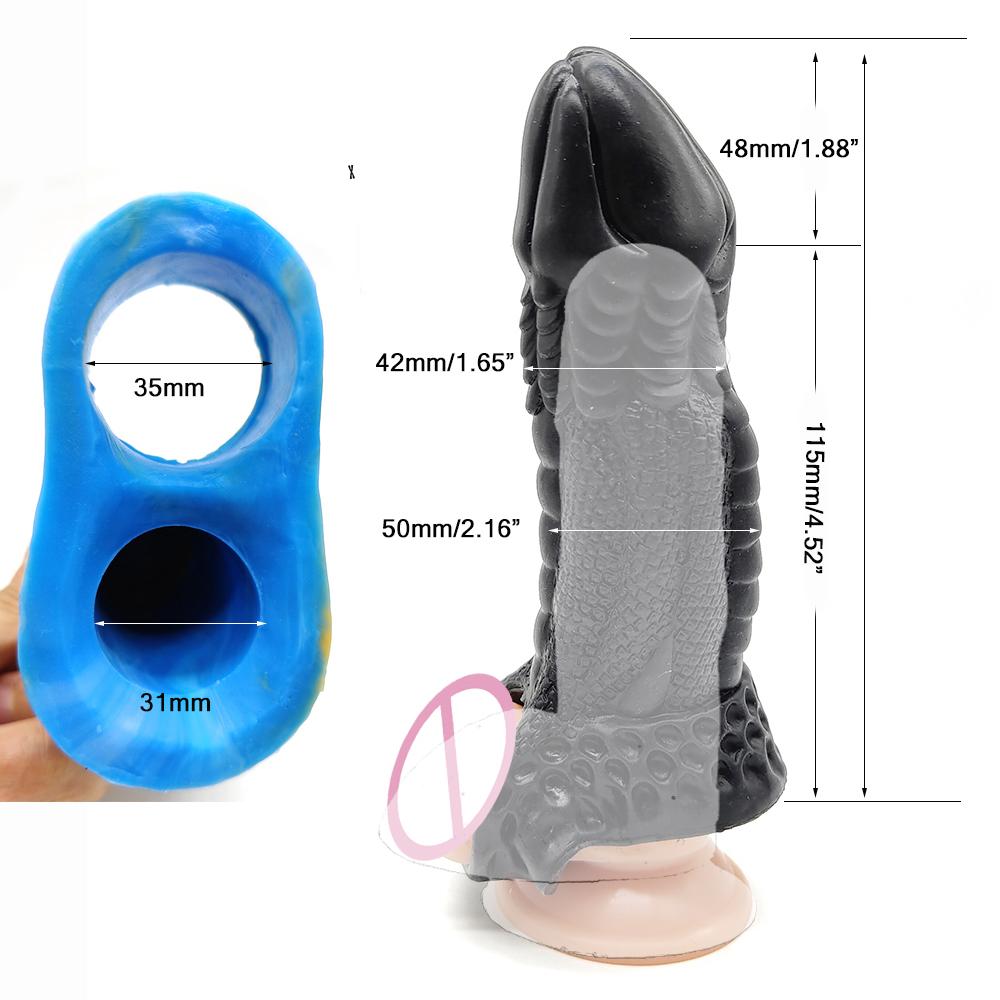 2022 Other Sex Products Monster Penis Sleeves Silicon Penis Extender for Men