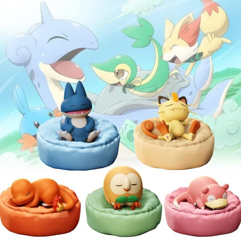 Snorlax Charmander Slowpoke Rowlet Meowth Toy Sleep Model Gift Christmas