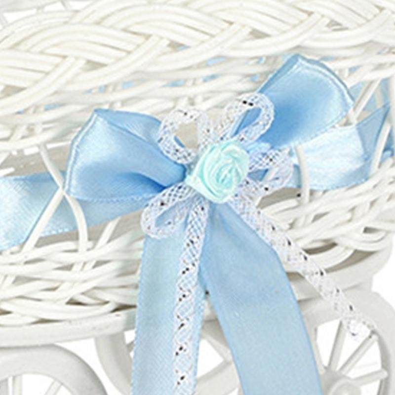 Rattan Style Candy Display Trolley For Wedding Event Plastic Candy Holder Basket Multipurpose Home Organization