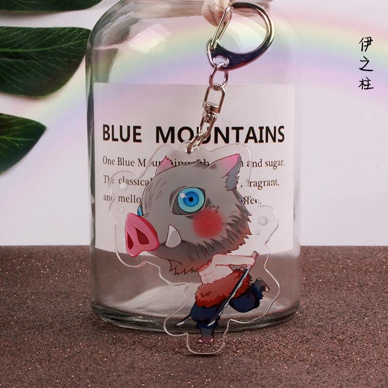 Schlüsselanhänger Anhänger Anime Demon Slayer Kimetsu No Yaiba Kamado Tanjirou Doppelseitig HD Taschenanhänger Geschenk für Fans Cosplay Requisiten Schmuckgeschenk