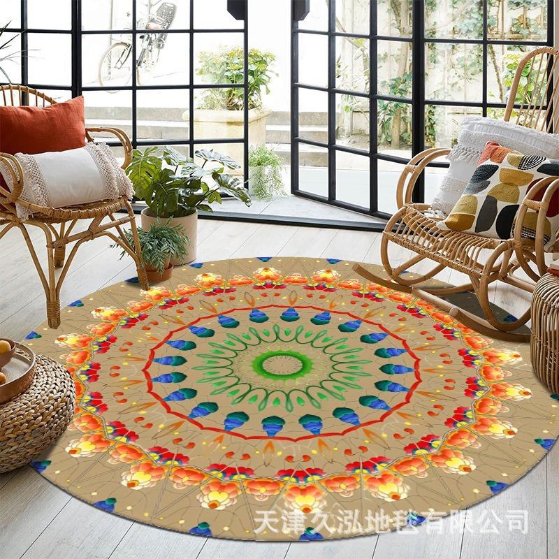 Wohnzimmer Runder Teppich Böhmischer Ethno-Stil Schlafzimmer Balkon Hängekorb Teppich
