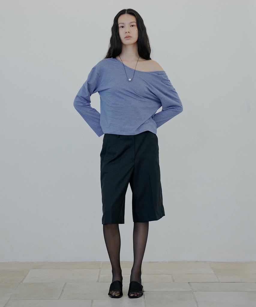 NUAKLE Two-Way Stripe T-Shirt_Blue