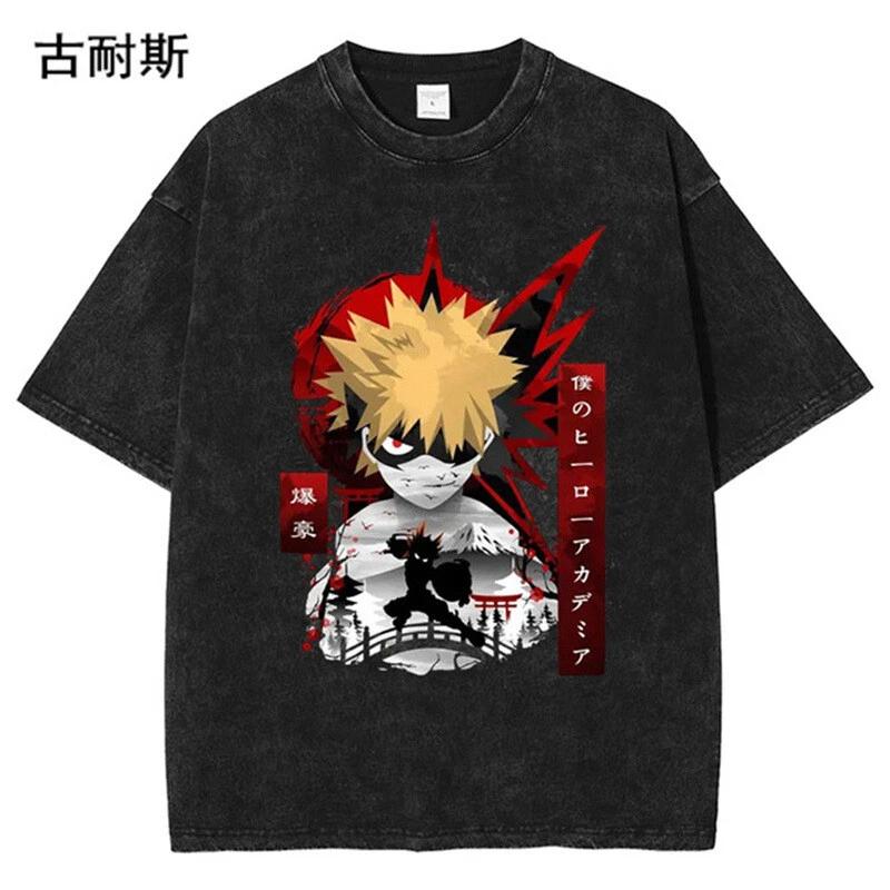 My Hero Academia anime manga T-shirt shirt undershirt undershirt cotton Black 4XL