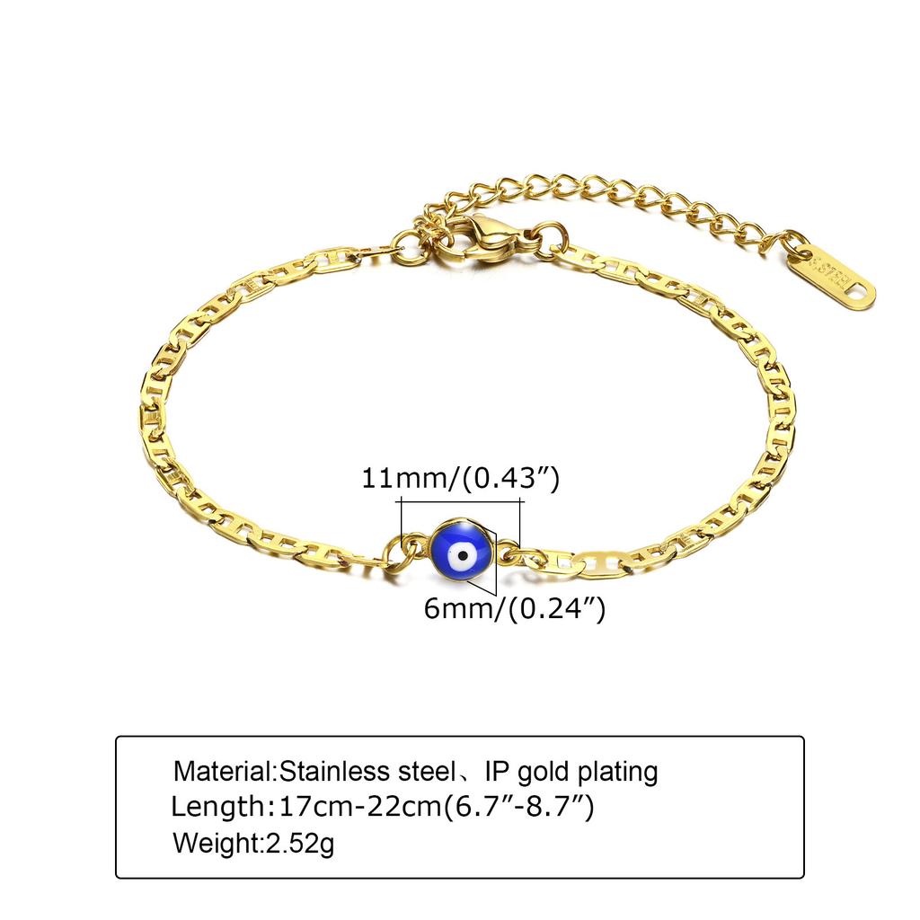 Jewelry, Stainless Steel Devil'S Eye Bracelet, Women'S Fashion Versatile Jewelry Br-1252