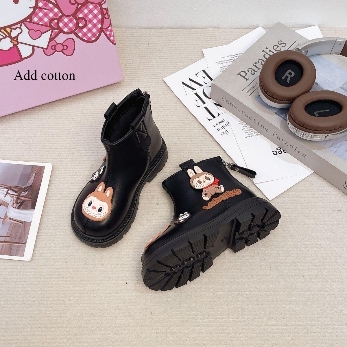 

Cool Soft-soled Boots for Girls, Fashionable Fleece Princess Boots for Children Autumn and Winter 37