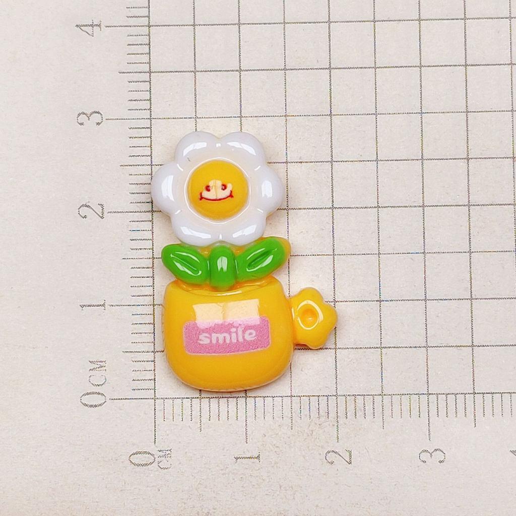 100 Kawaii Cartoon Flower Potted Cactus Cabochon Resin for Jewelry Making DIY Earrings Pendants Accessories Dollhouse Craft Deco