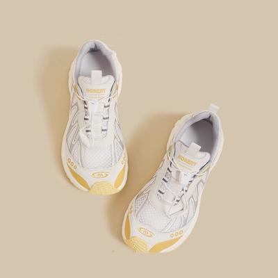 Damen Sommer neue dicke Sohle dünn atmungsaktiv Outdoor leicht gelb Sport Papa Schuhe Tide