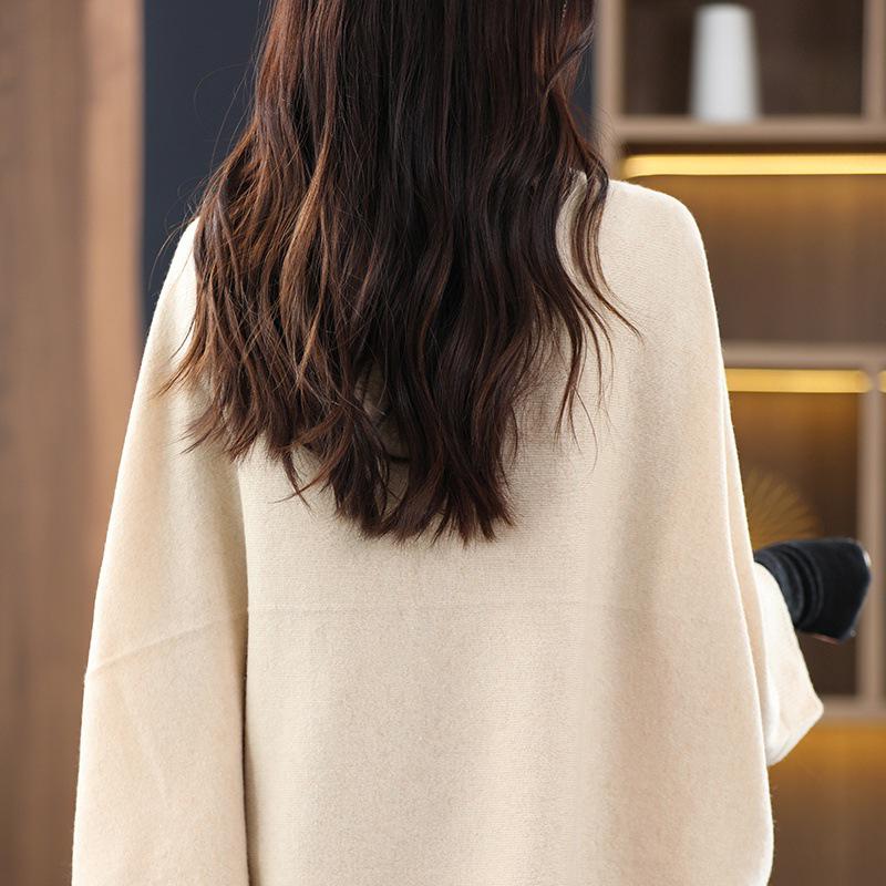 Women's 2023 Wool Batwing Scarf Sweater Cardigan - Loose Knit Autumn/Winter Shawl Style