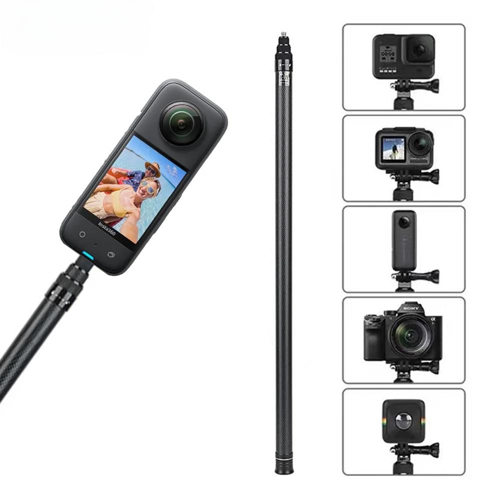 VIKEFON 3M Carbon Fiber Selfie Stick Aluminum Alloy Selfie Stick for Insta360 X3/ONE X2 / RS for GoPro Hero 11 10 9 8 DJI Action 7