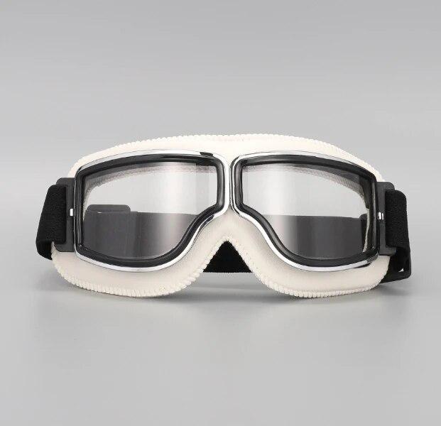Motorcycle Glasses Windproof Motorcycle Helmet Glasses Sunglasses Retro Universal Folding Leather Retro Motorcycle Accessories