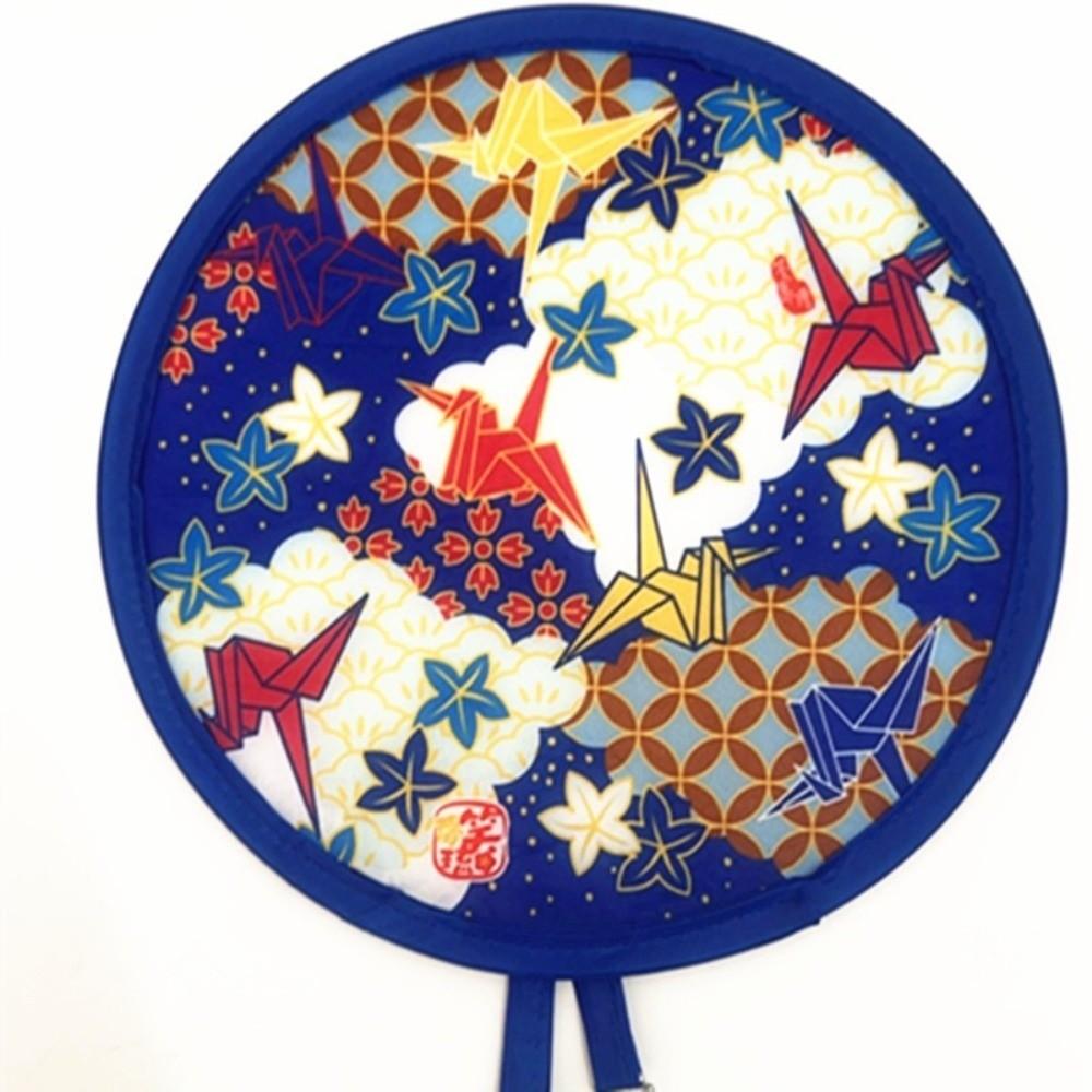 Japanese Style Folding Fan Mini Size Round Decorative Fan Summer Handheld Fan