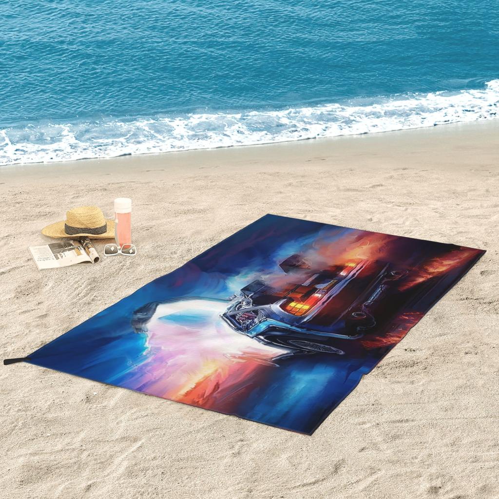 Back To the Future Delorean Time Machine Beach Towel Soft Microfiber Quick Dry Absorbent Quick Towels For Bath