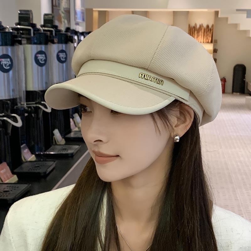 

Восьмиугольная шляпа Minmin с изогнутыми полями, маленький берет с изображением лица, детская шляпа газетчика с утиным языком, шляпа художника с большими полями One size