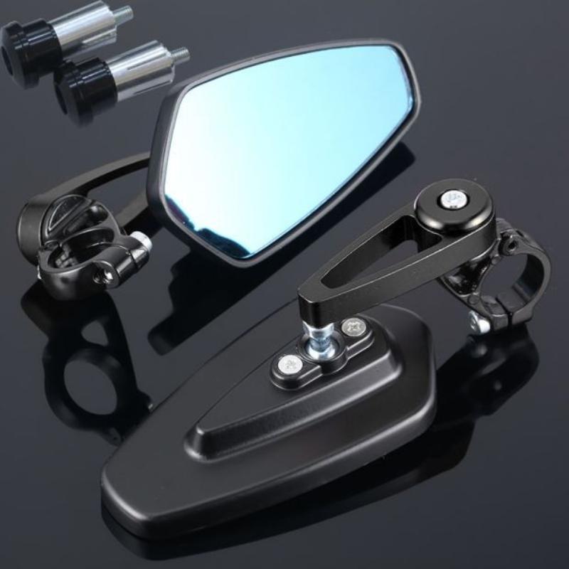 1 Pair Aluminum Alloy Motorcycle Rearview Mirrors Universal Adjustable Anti-shake for Scooters ATVs Street Bikes
