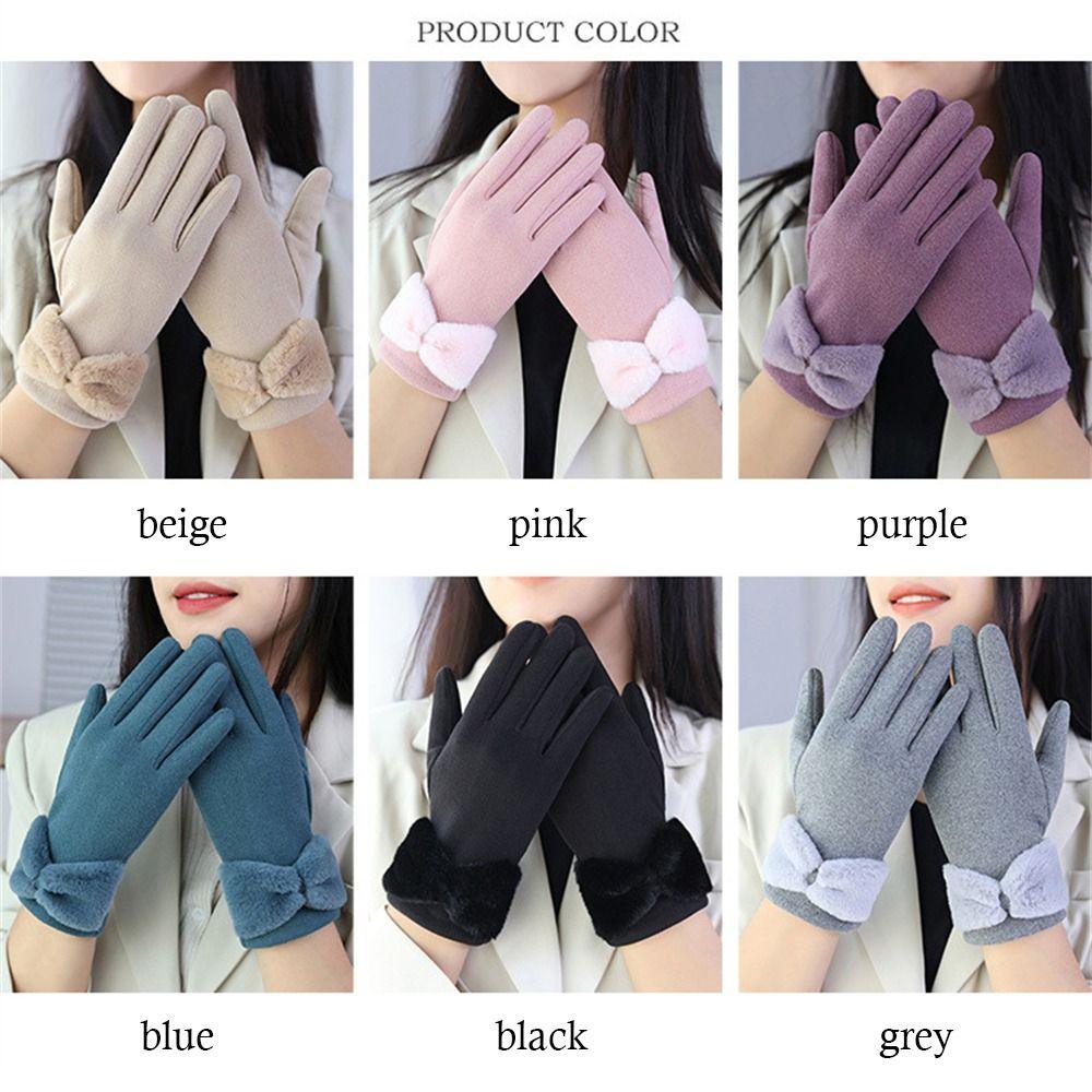 Fashion Thickened Warm Gloves Windproof Cold Proof Touch Screen Winter Gloves All Finger Mittens for Women Girls