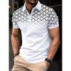 Men's Summer Classic Solid Color Diamond Check POLO Shirt, Casual Outdoor Versatile Short Sleeve
