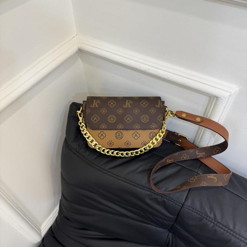 Ny dameveske vind bokstav kjede liten firkantet veske bærbar skulder skrå veske